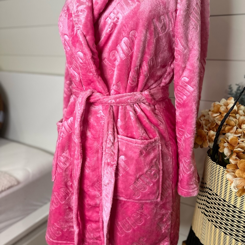 Juicy couture Pink lush luxe robe gift Christmas Valentines velour - Picture 9 of 11